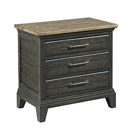 Blair Three Drawer Nightstand with Night Light and Electrical Outlet